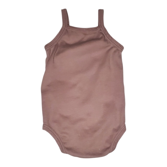 Kate Quinn Organics Halter One-piece Bodysuit Brown Baby Girls 18-24 Months - Picture 2 of 3
